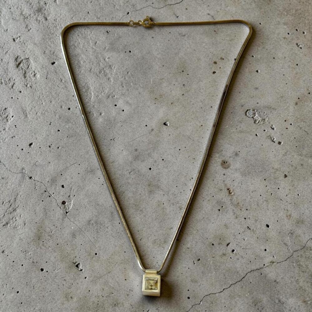 Modern Sterling Silver and CZ Pendant Necklace